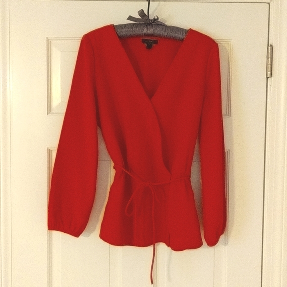 J. Crew Red Blouse Size 4Tall - Picture 2 of 6